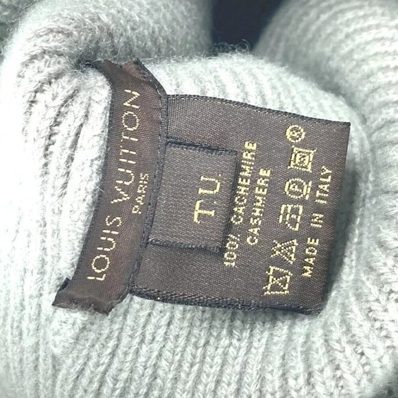 LOUIS VUITTON logo beanie hat knit hat knit cap Knit hat Cashmere GreenBased - Picture 15 of 15